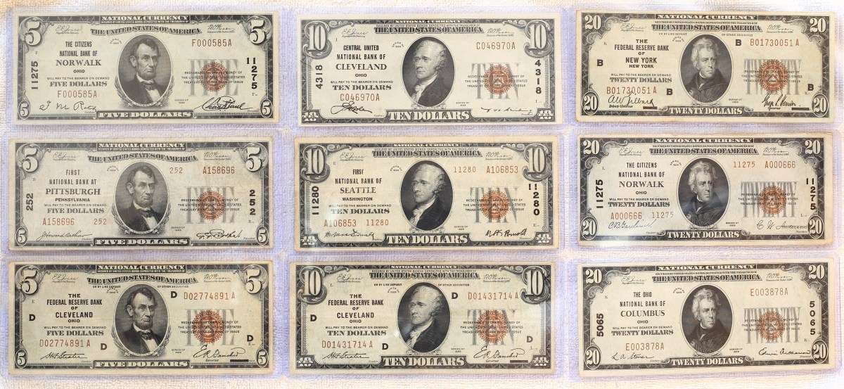 An-Almost-Complete-Set-Of-Series-1929-National-Currency-Type-I-Notes