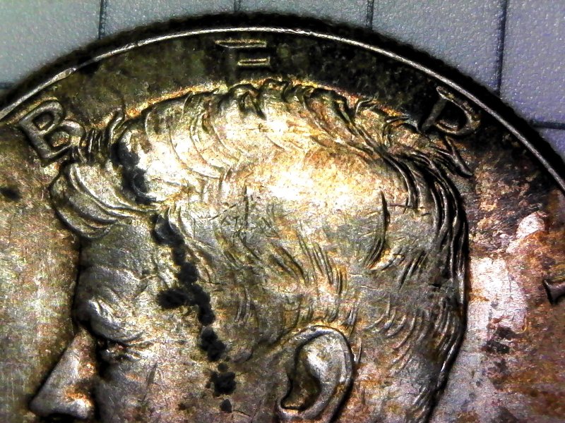 1964-Half-Dollar-Strange-Features-Toning-And-Square-Rim