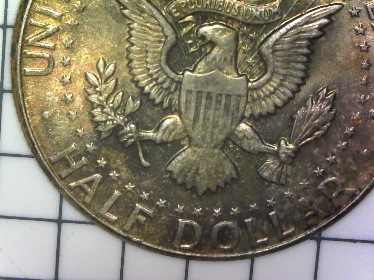 1964-Half-Dollar-Strange-Features-Toning-And-Square-Rim