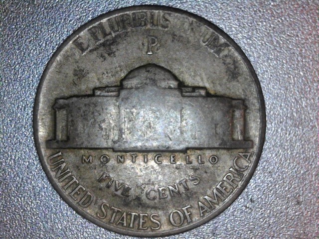 1943-P-Jefferson-Nickel-Delamination-Or-Damage