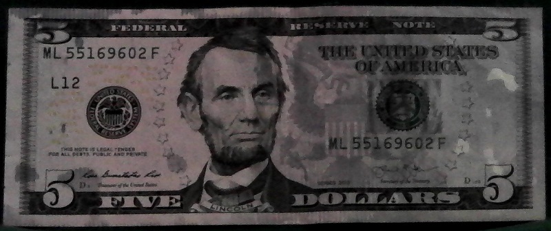 2013-Five-Dollar-Bill,-Possible-Ink-Error-Or-Stain?