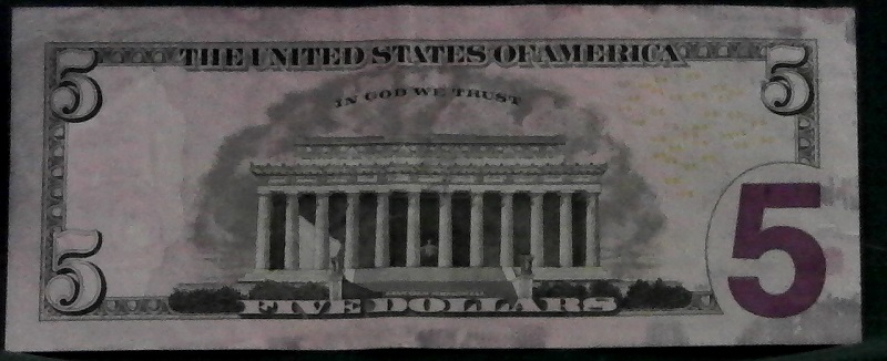 2013-Five-Dollar-Bill,-Possible-Ink-Error-Or-Stain?