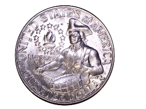 1976-D-Bicentennial-With-Metal-Bits-On-Reverse
