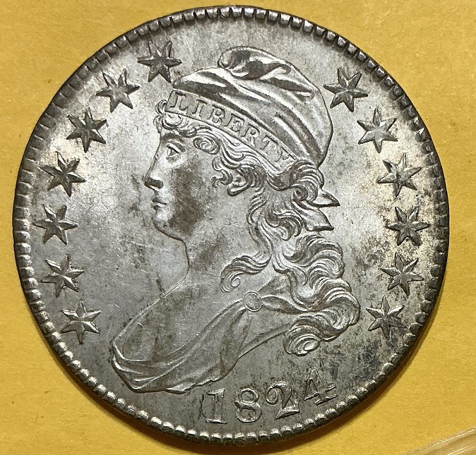 1824-Capped-Bust-Half-For-Grading-/-Overton