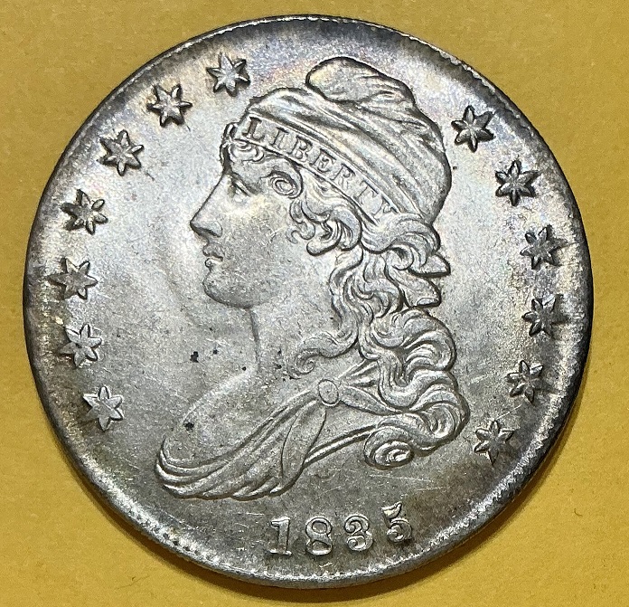 1835-Capped-Bust-Half-For-Grading-/-Overton