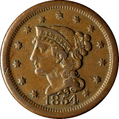 1854-Large-Cent-For-Grading