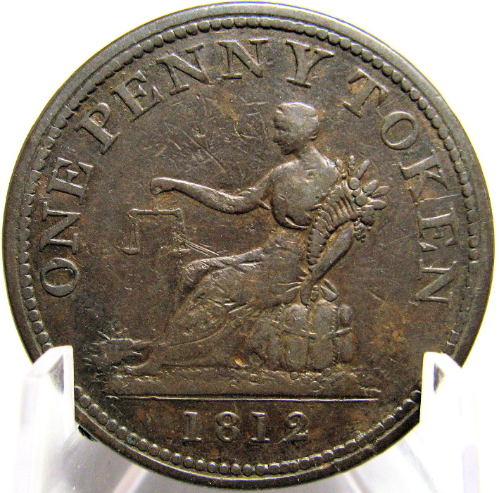 1812-One-Penny-Thomas-Halliday-Token,-Is-This-The-Large-Ship-Or-Small-Ship?