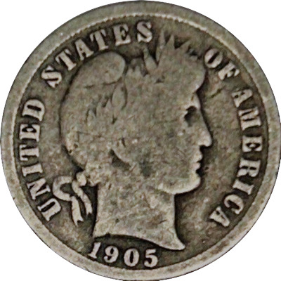 1905-O-Barber-Dime-For-Grading