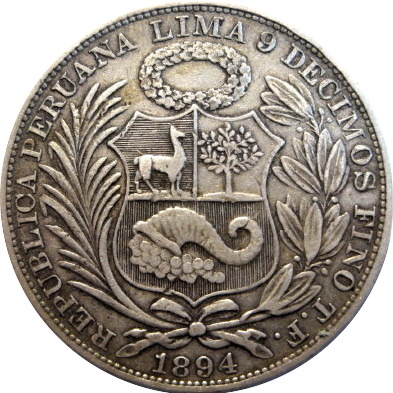 Peru-1894tf-1-Sol-For-Grading