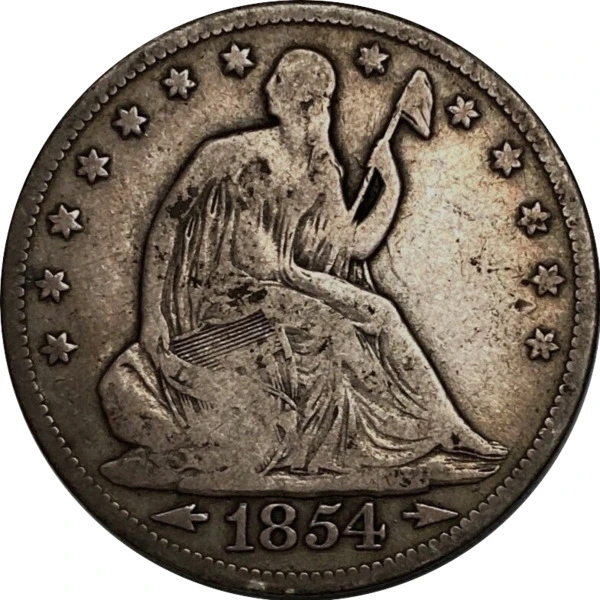 1854-Arrows-Seated-Liberty-Half-Dollar-For-Grading