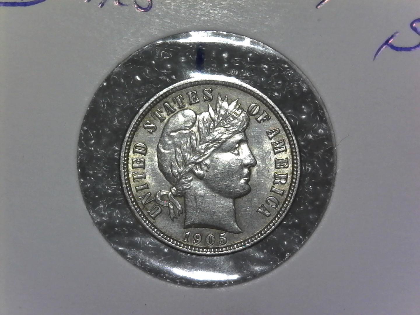 1-Dime,-Barber-Dimes-1905---For-Grading