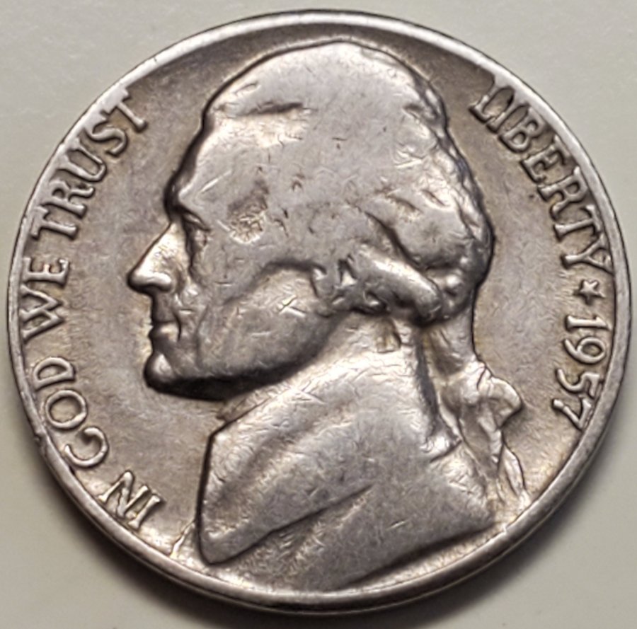 1957-D-Jefferson-Nickel---Lamination-Error?