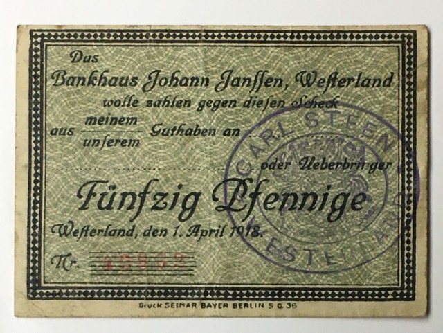 Westerland-50-Pfennig-Notgeld-With-Stamp