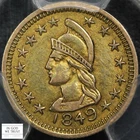 1849-Canada-British-Columbia-Gold-One-Dollar-Token-$1-Greene-355-PCGS-AU-50