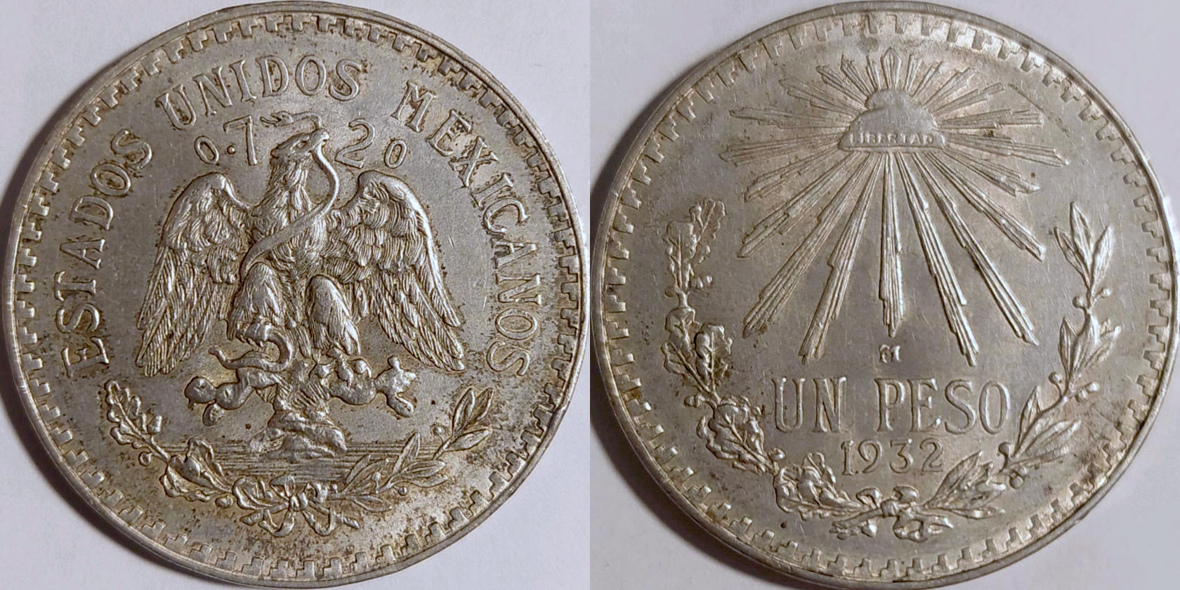 Mexico,-1-Peso-1932---Considered-Cleaned-Or-Not?