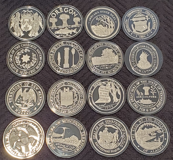 Franklin-Mint-Historic-Silverseals-Of-The-States-Of-The-Union