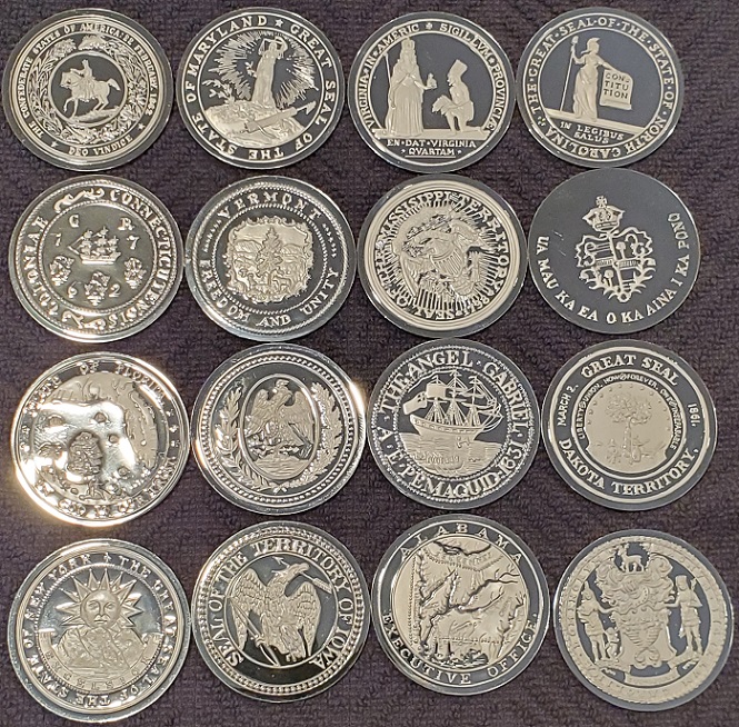 Franklin-Mint-Historic-Silverseals-Of-The-States-Of-The-Union