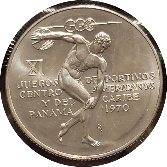 For-Sale:-1970-Panama-5-Balboas---Nice-Big-Silver-Coins-Unc