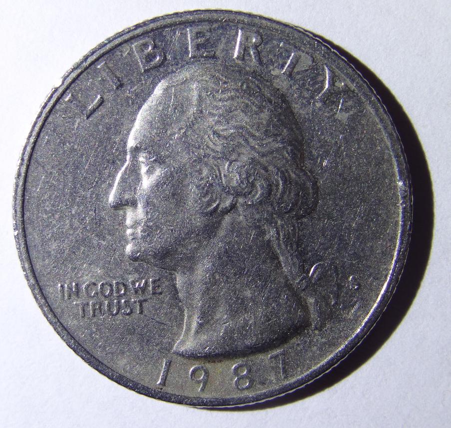 1987-S-Washington-Quarter-Found-In-Circ.-With-No-Proof-Coating/Cameo