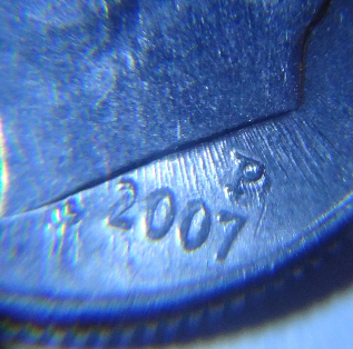 2007-P-Dime-With-Double-Lettering-&-