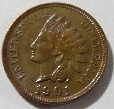 1901-Indian-Head-Cent-With-Questionable-Colors-?-Oily-Surface