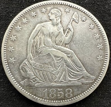 1858-Seated-Half-For-Grading