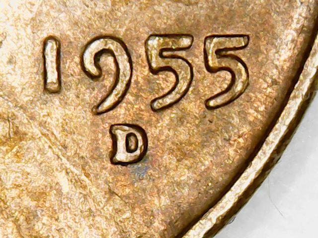 1955-D-Penny-Damaged-Letters-On-Reverse-From-Circulation-Or?