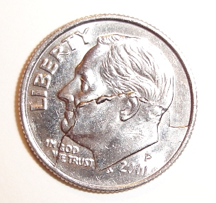 Broken-Die-Dime-And-Texas-Quarter-Pics