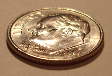 Broken-Die-Dime-And-Texas-Quarter-Pics