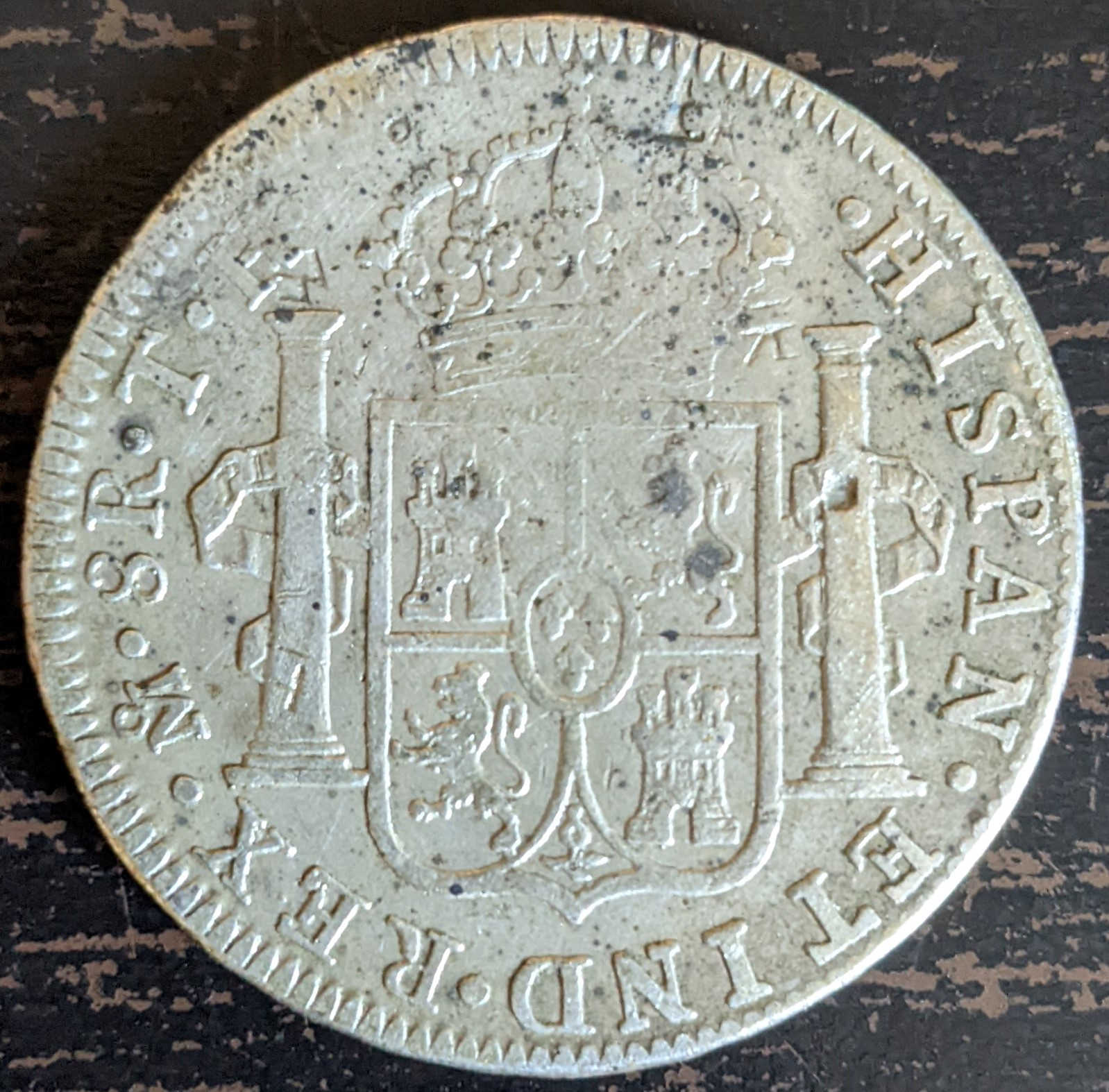 Possible-Fake-1808-Chopmarked-Charles-IV-8-Reales