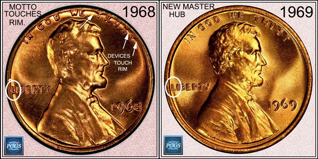 1964-D-Penny-Obverse-In-God-We-Trust-Rolled-Up-On-Rim-Halfway