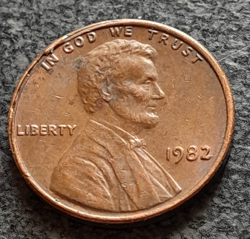 1982-Large-Date-Copper-Lincoln-Cent.-Rim-Cud,-Folded-Rim-Fin