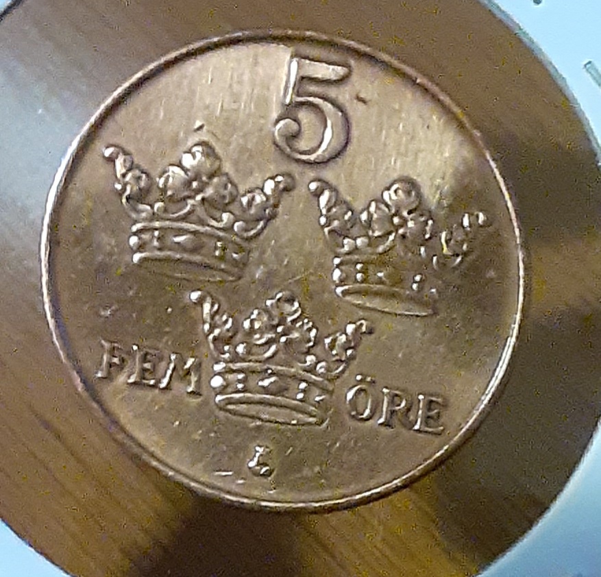Sweden-1921-5-Ore-In-Nice-Condition,-Cleaned?-Tampered?-Polished?