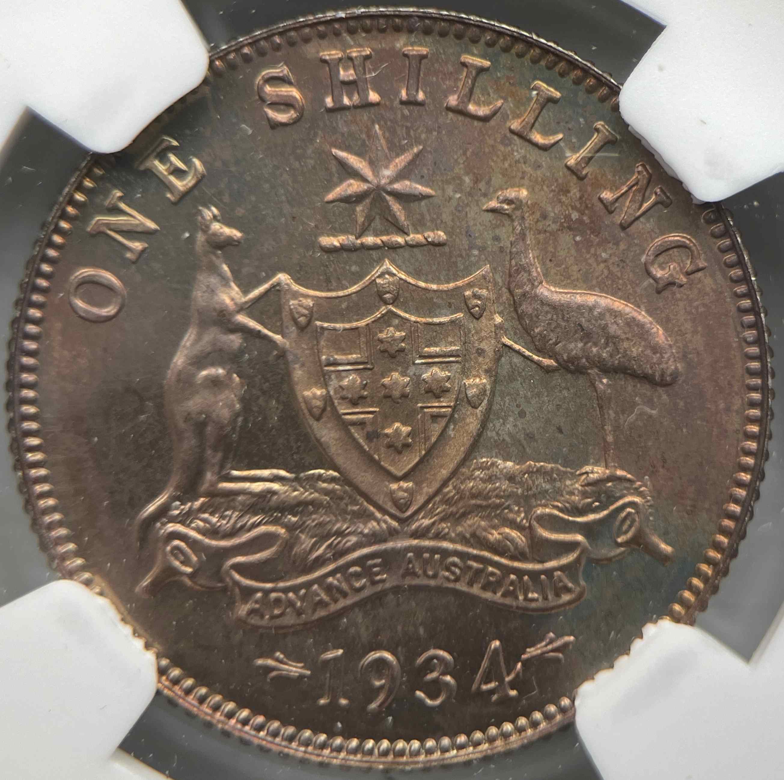 Australia-1934-Shilling-Graded-By-NGC-As-Proof-66