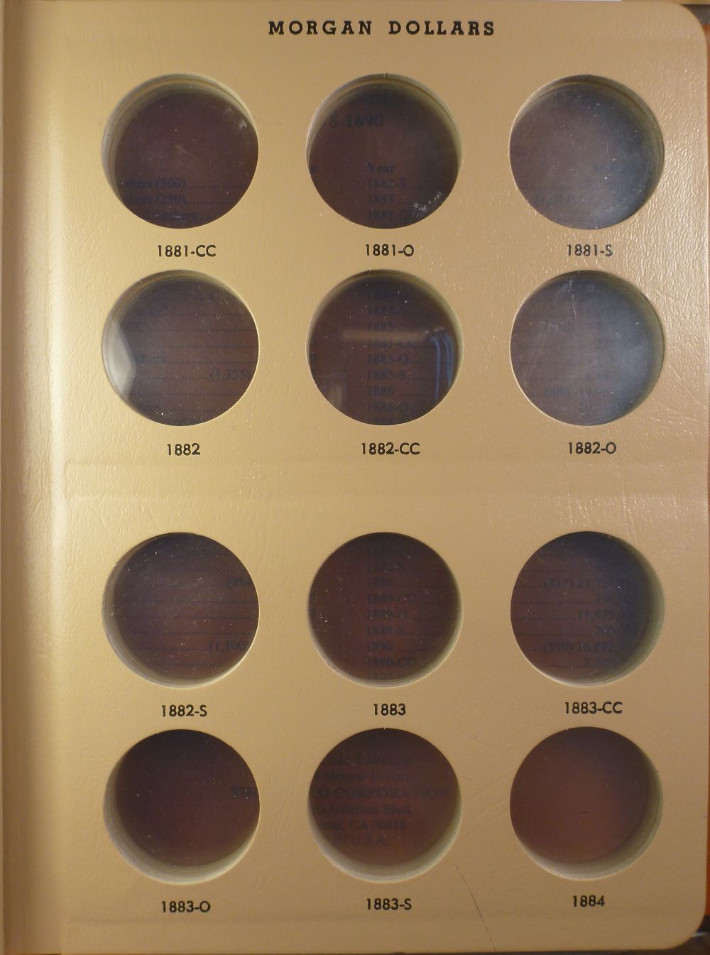 My-Complete-Dansco-7178/7179-Morgan-Dollar-Date-And-Mint-Mark-Set-Goal.