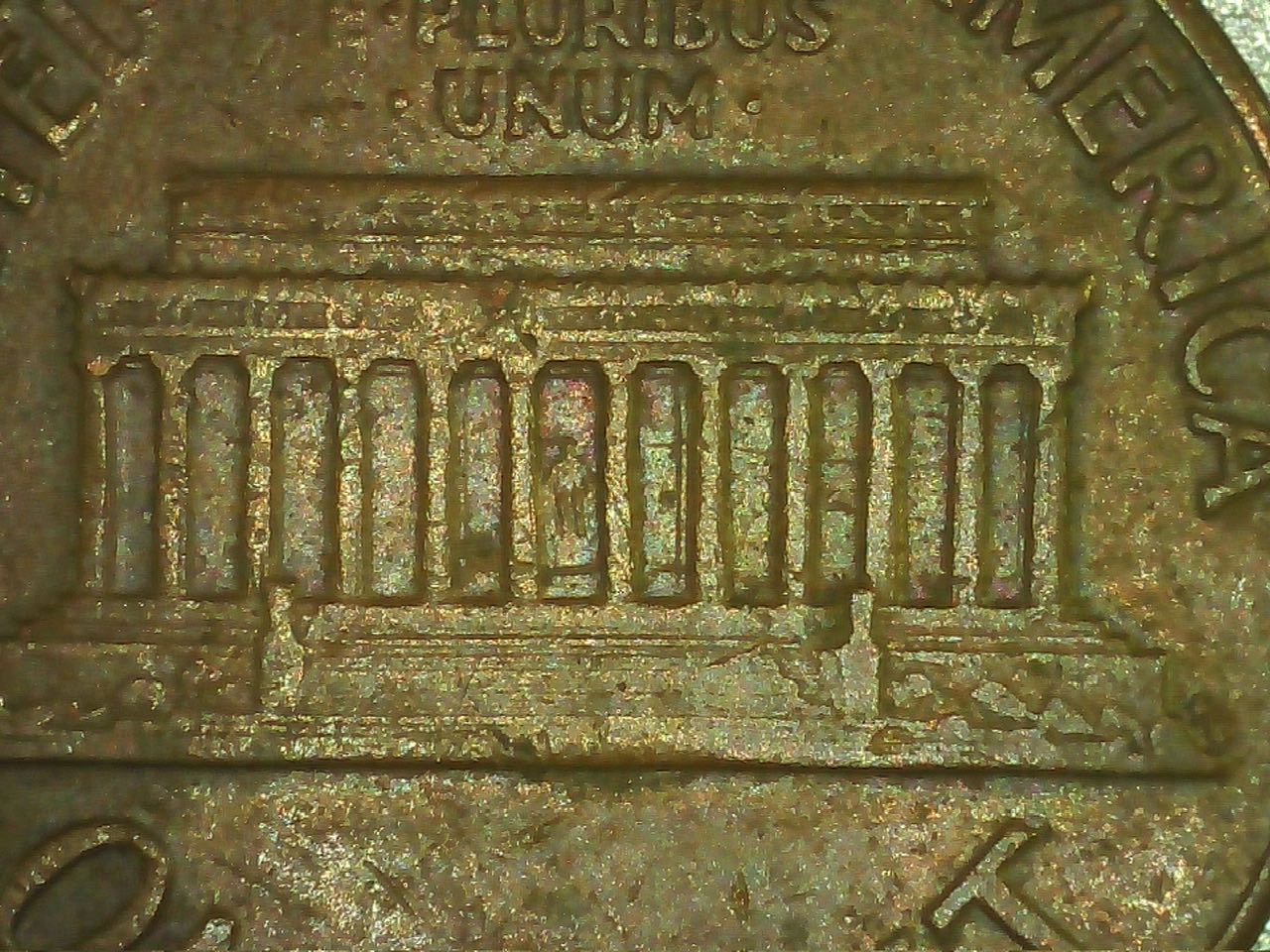1965-Lincoln-Cent,-Curious-Feature-On-Reverse
