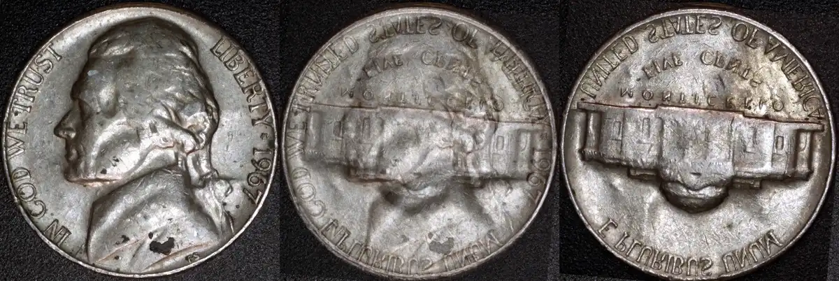1967-Jefferson-Nickel-/-Polished-Die-Clash-Or-Progressive-Indirect-Design-Transfer?