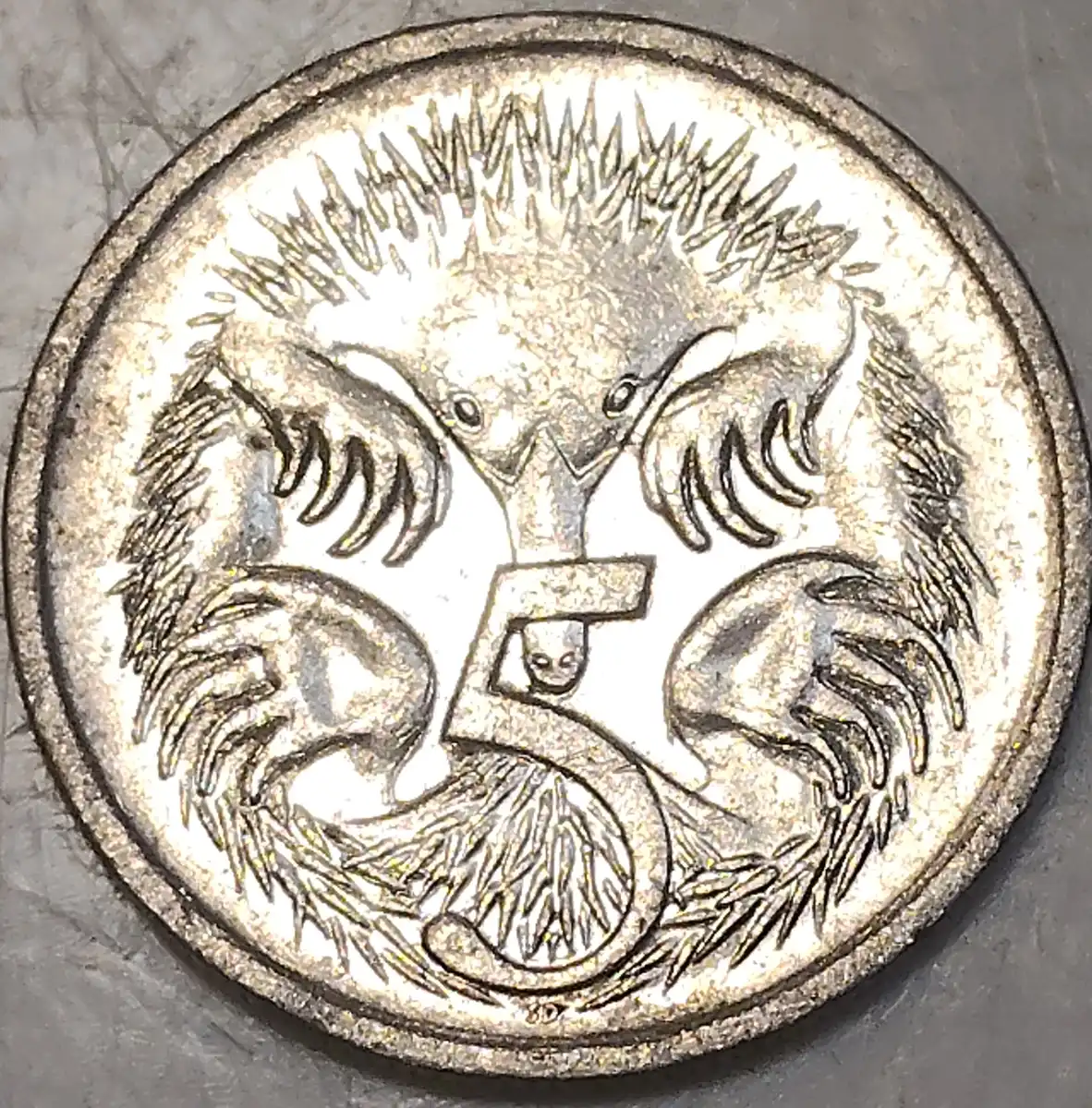 1989-Australian-5-Cent-Coin-With-Double-Stamping-On-The-Spine