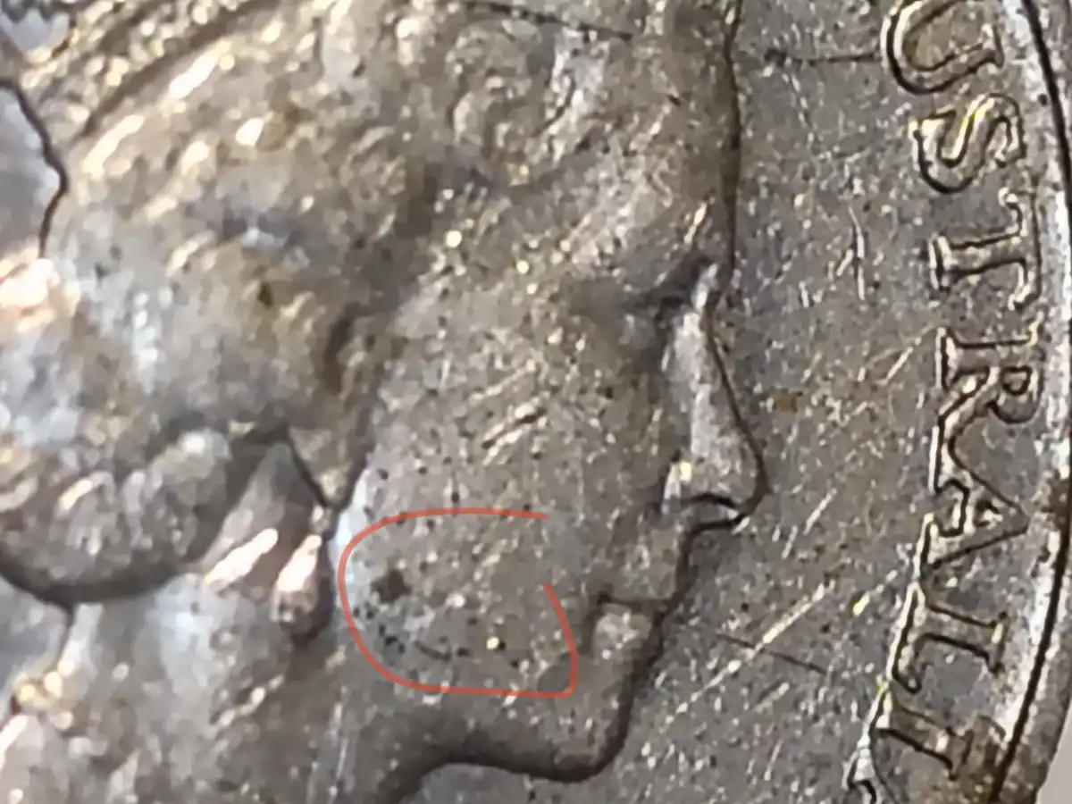 1989-Australian-5-Cent-Coin-With-Double-Stamping-On-The-Spine