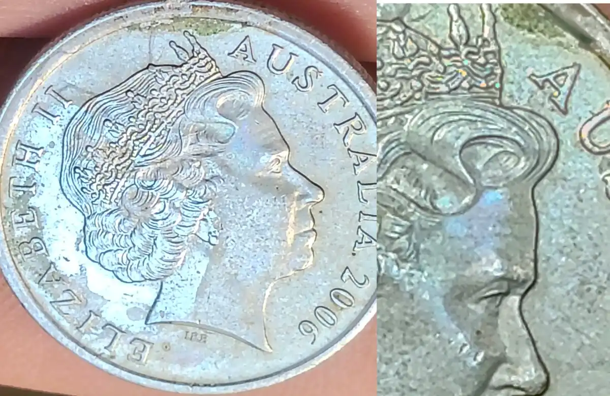 2006-Five-Cent-Coin-With-Multiple-Cracks
