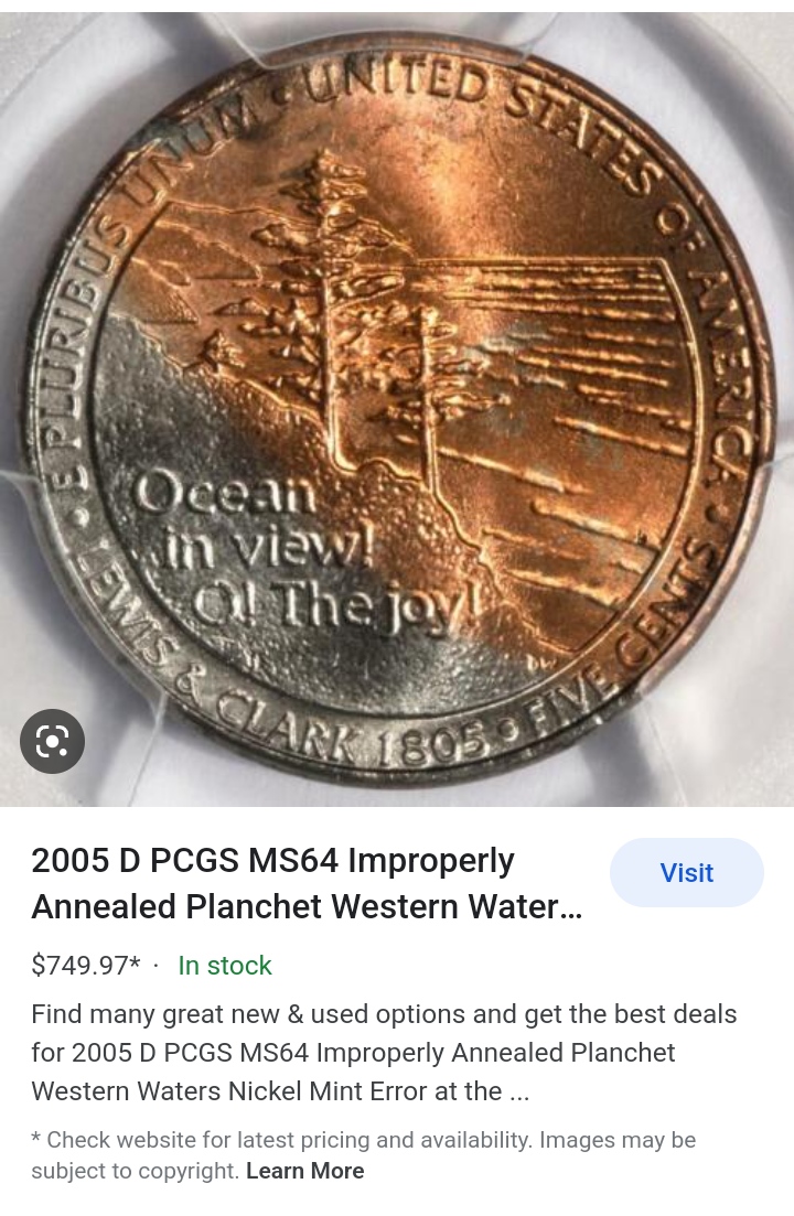 1997-P-Nickel-Improperly-Annealed-Planchet/-Error?-Copper-On-Both-Sides-And-Edges.