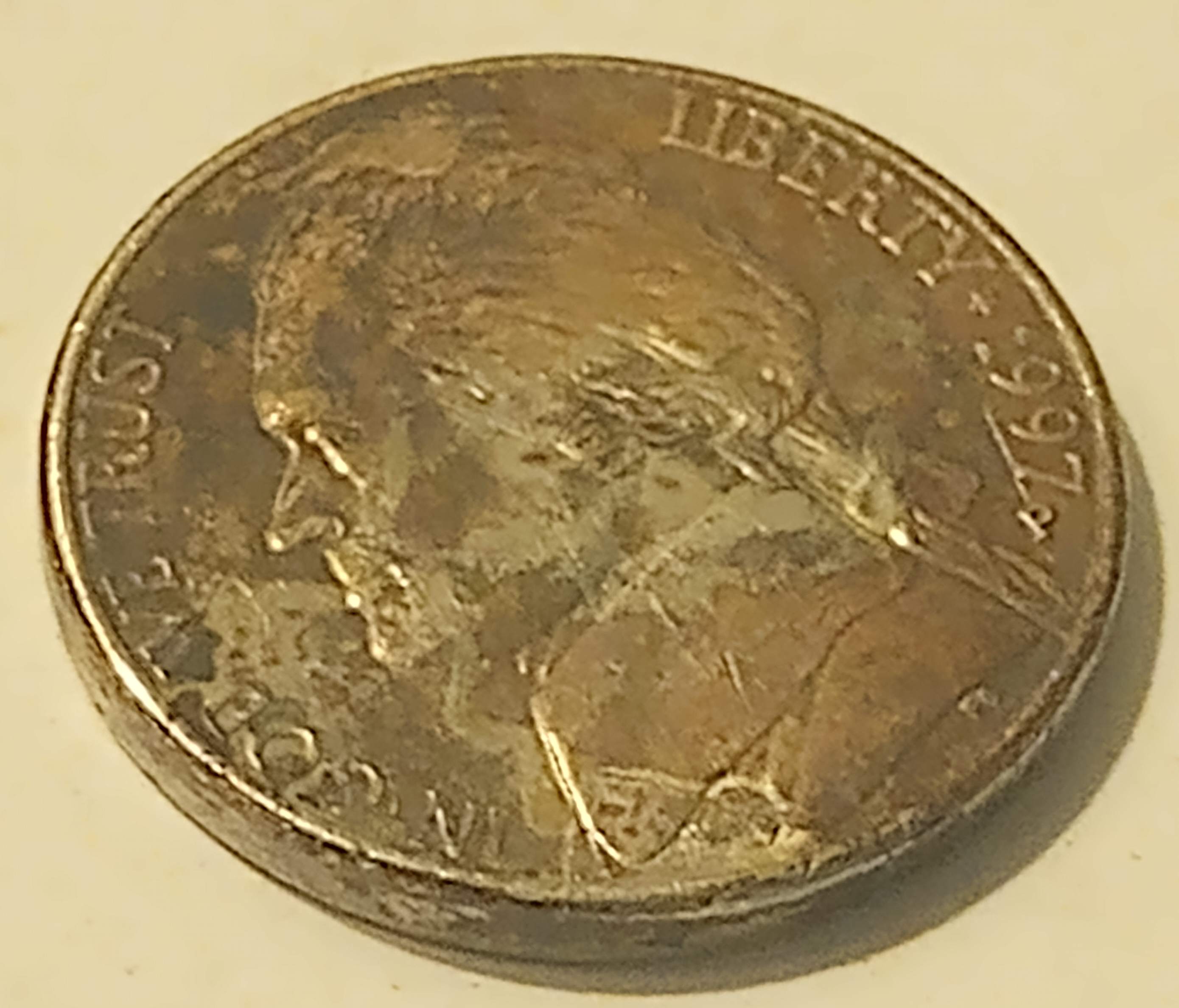 1997-P-Nickel-Improperly-Annealed-Planchet/-Error?-Copper-On-Both-Sides-And-Edges.