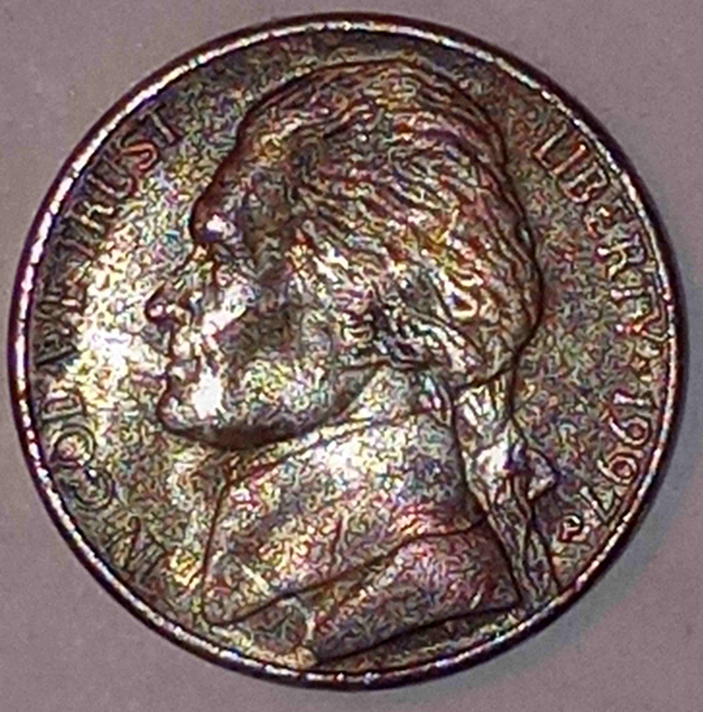 1997-P-Nickel-Improperly-Annealed-Planchet/-Error?-Copper-On-Both-Sides-And-Edges.