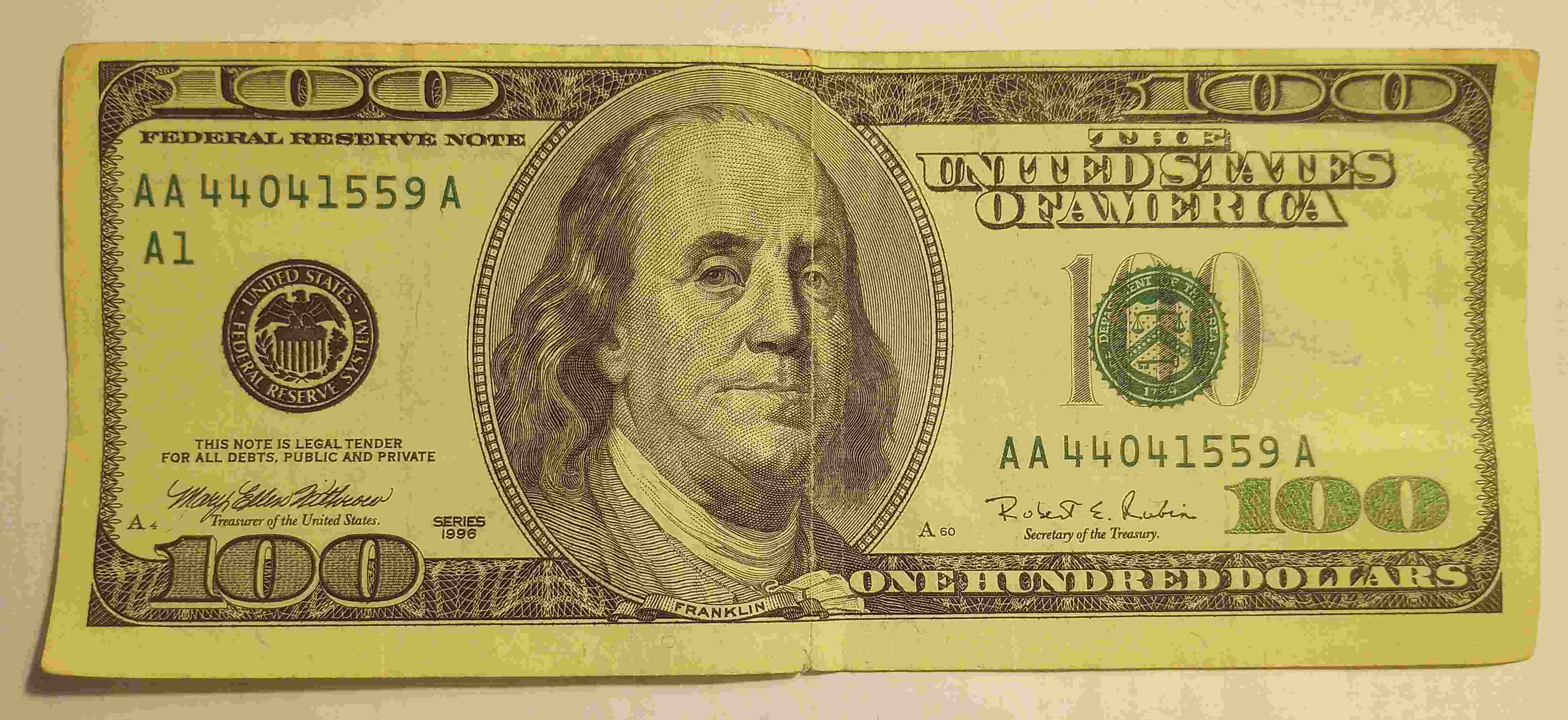 1996-Miscut-$100-Bill-Found-In-Circulation
