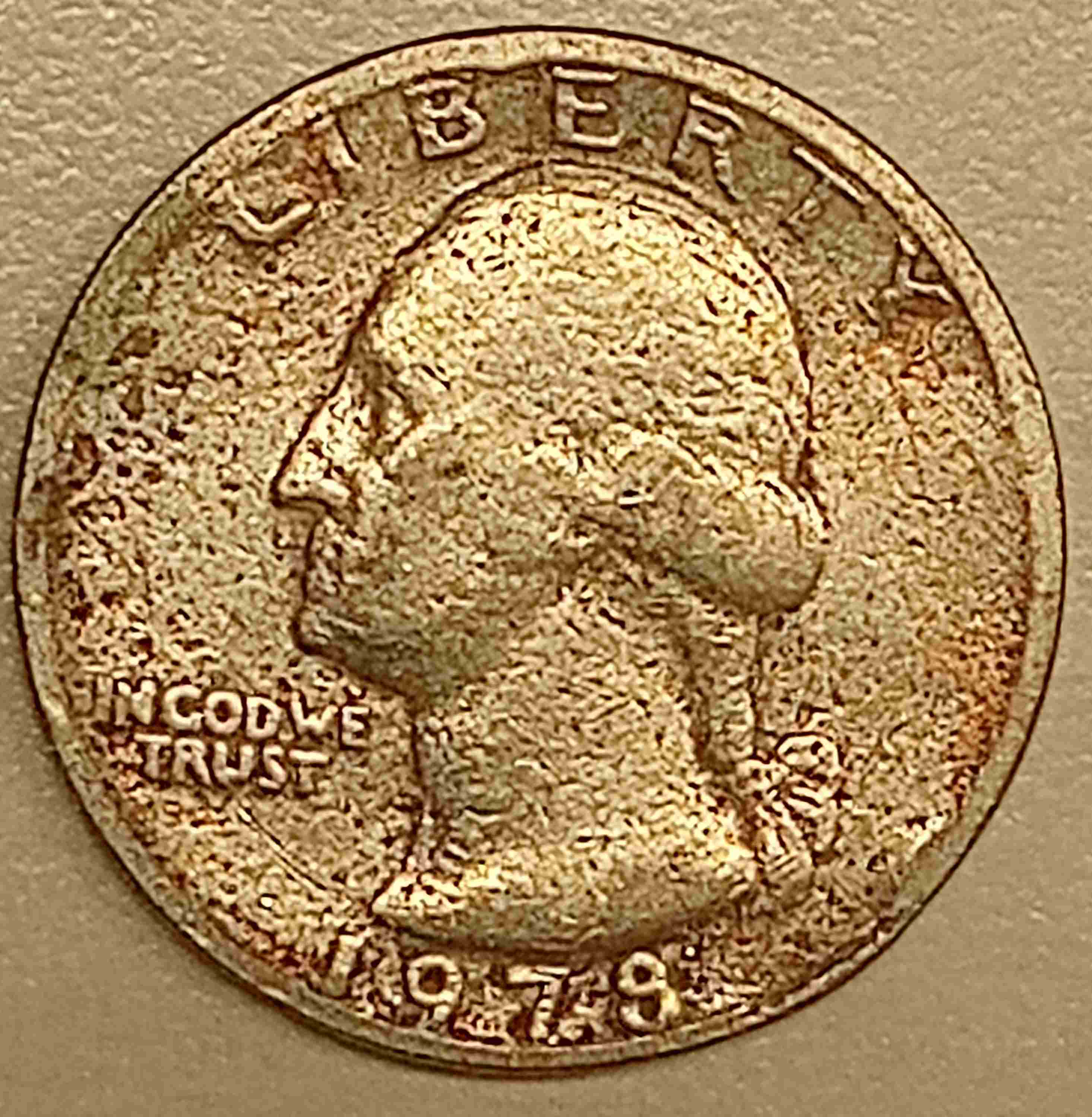 1978-P-Quarter-With-Copper-Showing-On-Surface,-Mint-Error?