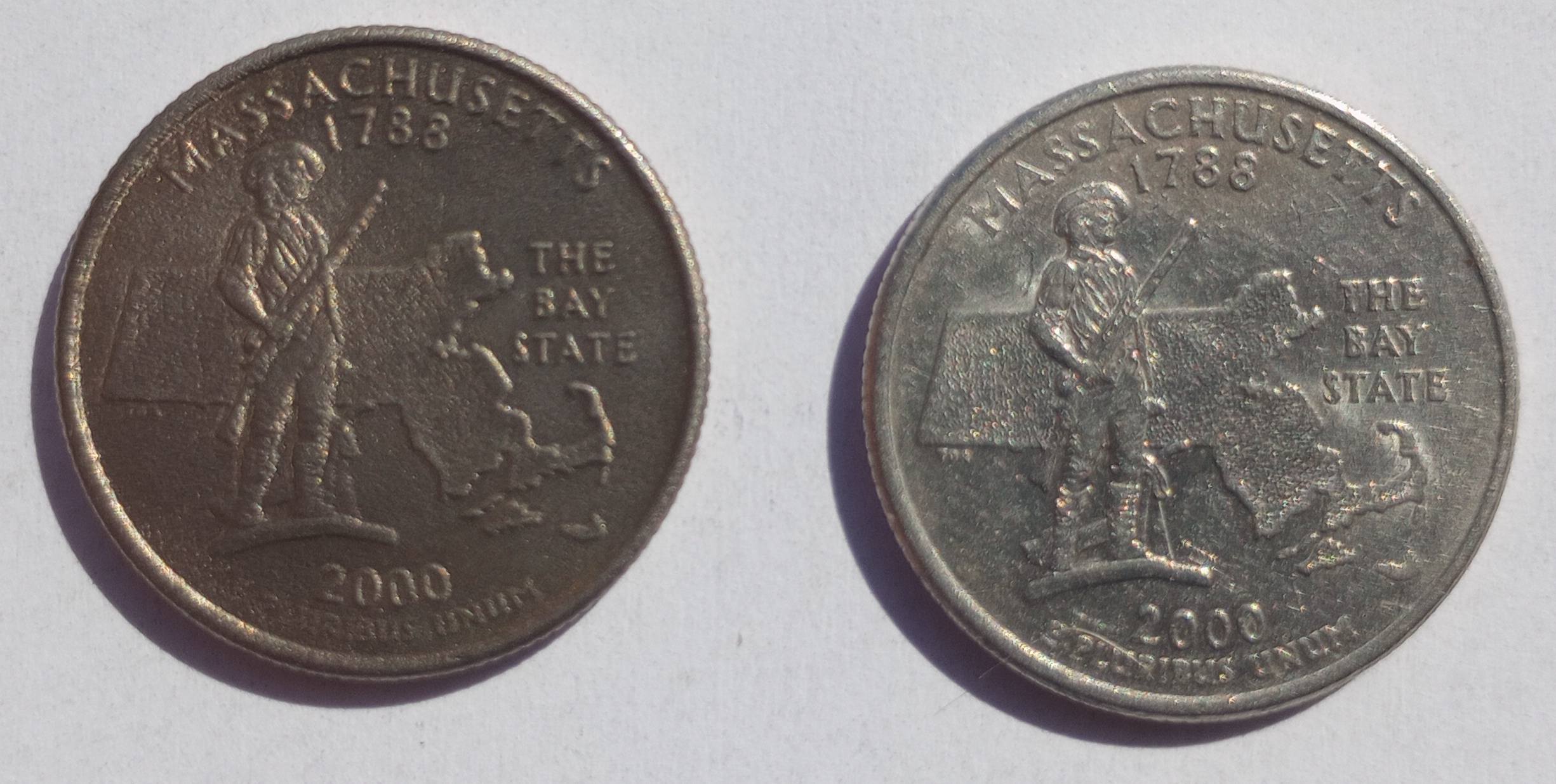 2000-D-Massachusetts-Gold-Bronze-Quarter-With-Improper-Annealing-Or-Other-Mint-Error?