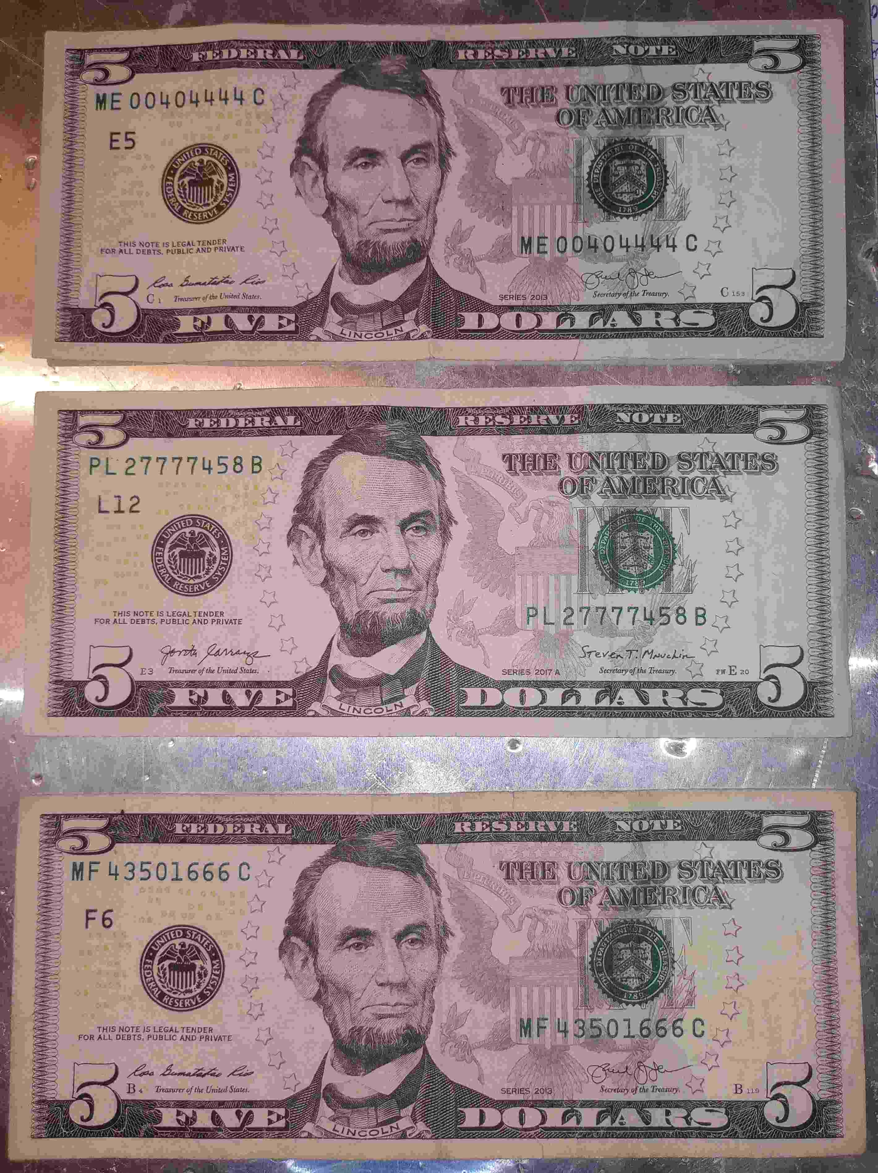 $5-Bills-W-Interesting-Serial-Numbers.-Valuable-Or-Spenders?