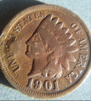 1901-Indian-Head-Penny..error-Or-Damage?