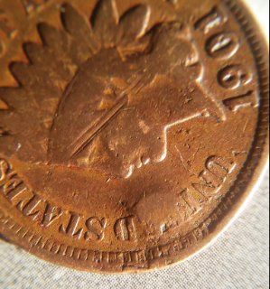1901-Indian-Head-Penny..error-Or-Damage?