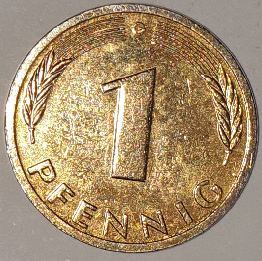 1991-1-Pfennig-Germany-Unusual-Colour